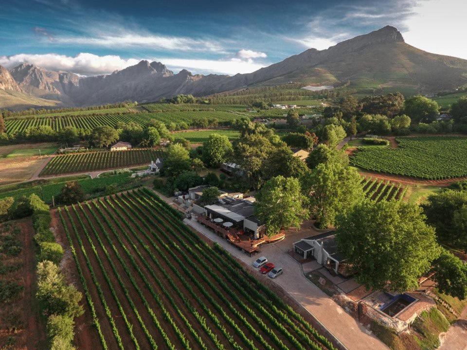 Alluvia Boutique Winery & Luxury Accommodation Stellenbosch Kültér fotó Aerial view of the winery