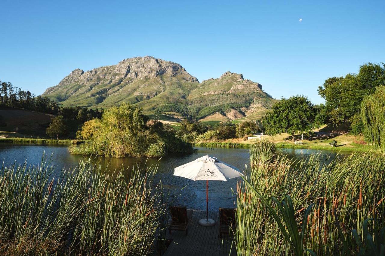 Alluvia Boutique Winery & Luxury Accommodation Stellenbosch Kültér fotó View of the Kleinrivierveld